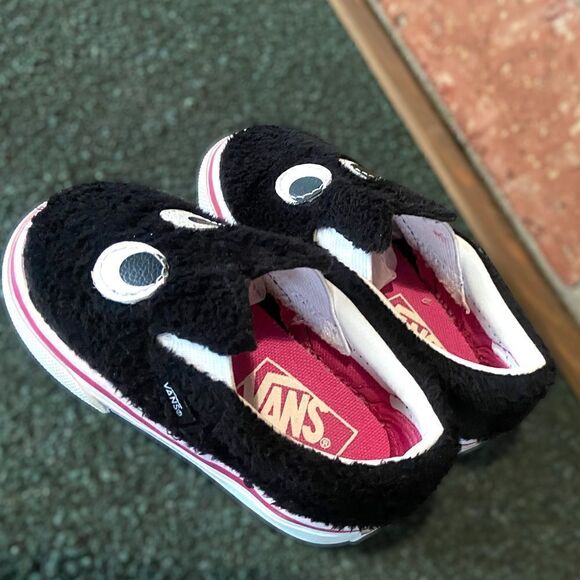 VANS Slip On Infant Baby Toddler Friend Party Furry Black Shoes size 5 - Picture 7 of 16